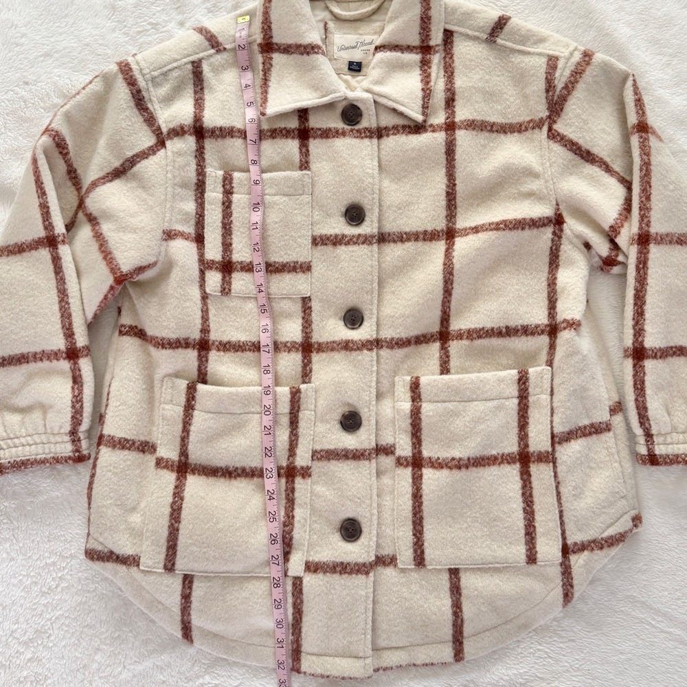 Universal Thread Plaid Oversized Shacket Cream Br… - image 6